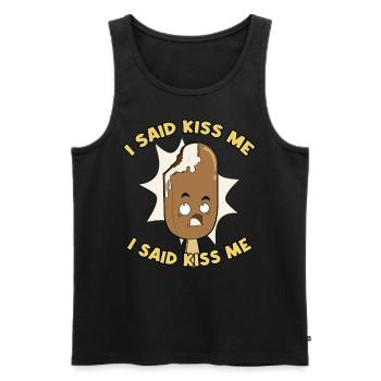 Schoko Eis I Said Kiss Me Schokoladeneis - Männer Premium Bio Tank Top - Schwarz - Vorne - Michal (187cm)