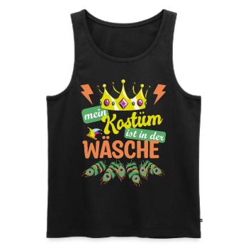 Mein Kostüm ist in der Wäsche | Fasching Pfau - Männer Premium Bio Tank Top - Schwarz - Vorne - Michal (187cm)