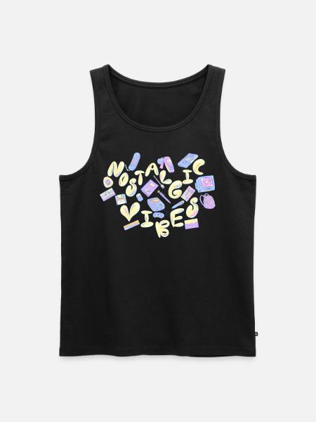 Nostalgic vibes (yellow) - Men's Premium Organic Tank Top - black