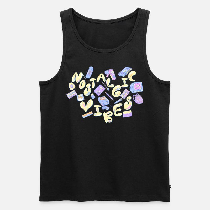 Nostalgic vibes (yellow) - Männer Premium Bio Tank Top - Schwarz