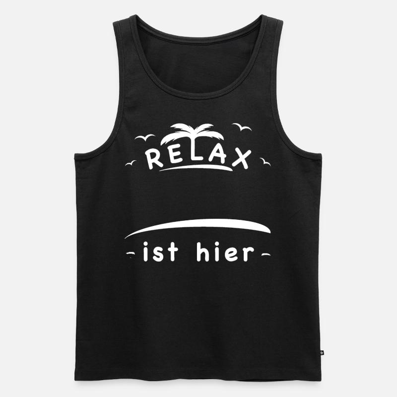 Relax - Männer Premium Bio Tank Top - Schwarz
