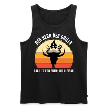 Der Herr des Grills. Grillen. BBQ. Fleisch. Sommer - Männer Premium Bio Tank Top - Schwarz - Vorne - AI Model Male 178 light (178cm)