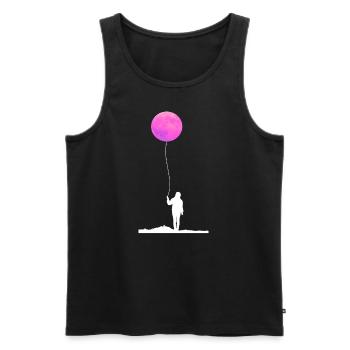 Moon Sunset Balloon Full Moon Balloon - Men's Premium Organic Tank Top - black - Front - AI Model Male 178 light (178cm)