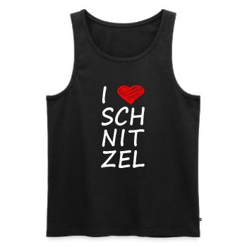I LOVE SCHNITZEL - Männer Premium Bio Tank Top - Schwarz - Vorne - Michal (187cm)