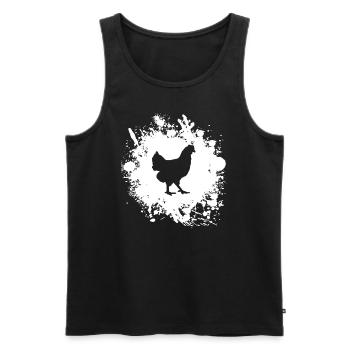 Mes filles de poulet - drôle de cadeau de poulet - Débardeur bio Premium Homme - noir - Devant - AI Model Male 178 light (178cm)