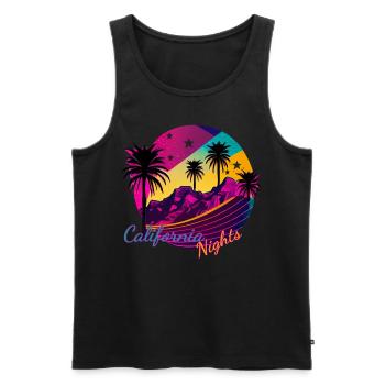 California Popart Retro Stil - Männer Premium Bio Tank Top - Schwarz - Vorne - Michal (187cm)
