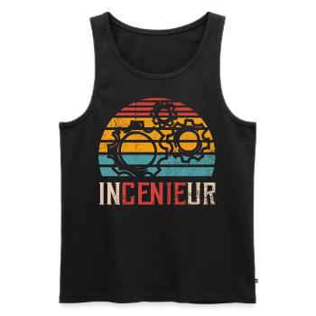Ingenieur Genie Maschinenbau Student Vintage Retro - Männer Premium Bio Tank Top - Schwarz - Vorne - AI Model Male 178 light (178cm)