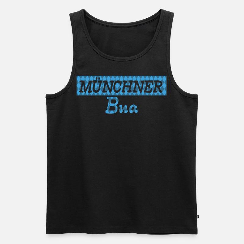 Münchner Bua Bube Junge - Männer Premium Bio Tank Top - Schwarz