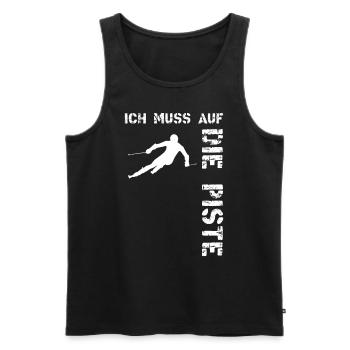 Ich muss auf die Piste Skifahren Wintersport - Männer Premium Bio Tank Top - Schwarz - Vorne - AI Model Male 178 light (178cm)