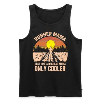 Runner mama funny marathon running jogging - Männer Premium Bio Tank Top - Schwarz - Vorne - Michal (187cm)
