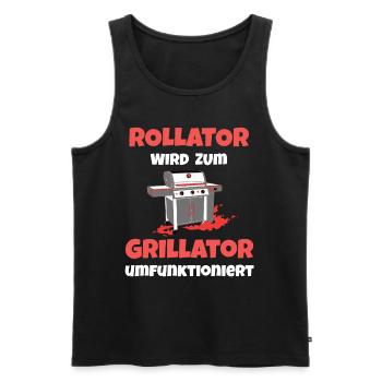 Rollator wird zu Grillator für Grill Fans in Rente - Männer Premium Bio Tank Top - Schwarz - Vorne - Michal (187cm)