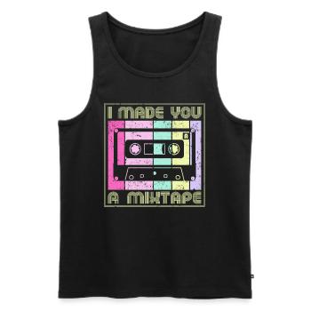 80s 90s Cassette Mixtape Retro Funny - Débardeur bio Premium Homme - noir - Devant - AI Model Male 178 light (178cm)