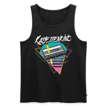 Kassettenkind 80er 90er Kassette Mixtape Lustig - Männer Premium Bio Tank Top - Schwarz - Vorne - Michal (187cm)
