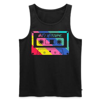 80s 90s Cassette Mixtape Retro Funny - Débardeur bio Premium Homme - noir - Devant - Michal (187cm)