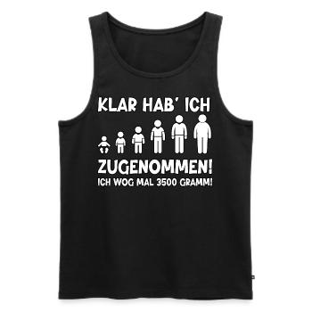Klar hab ich zugenommen - Männer Premium Bio Tank Top - Schwarz - Vorne - Michal (187cm)