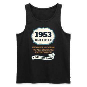 Geburtstag Geschenkidee - 1953 Oldtimer Vintage - Männer Premium Bio Tank Top - Schwarz - Vorne - Michal (187cm)