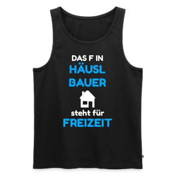 Häuslbauer für Richtfest / Einweihungsfeier - Männer Premium Bio Tank Top - Schwarz - Vorne - Michal (187cm)