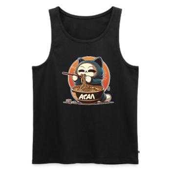 Panda Ramen Liebe im Anime Style - Männer Premium Bio Tank Top - Schwarz - Vorne - AI Model Male 178 light (178cm)