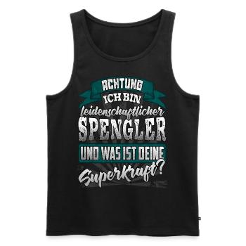 Spengler und was ist deine Superkraft - Männer Premium Bio Tank Top - Schwarz - Vorne - AI Model Male 178 light (178cm)