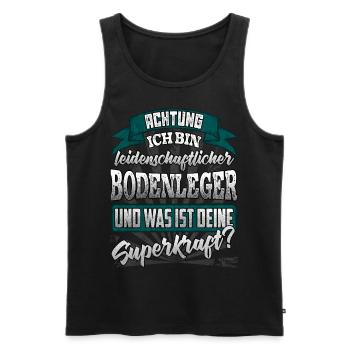 Bodenleger und was ist deine Superkraft - Männer Premium Bio Tank Top - Schwarz - Vorne - Michal (187cm)