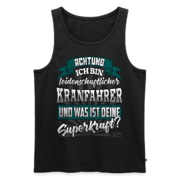 Kranfahrer und was ist deine Superkraft - Männer Premium Bio Tank Top - Schwarz - Vorne - AI Model Male 178 light (178cm)
