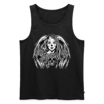 Engel - Männer Premium Bio Tank Top - Schwarz - Vorne - AI Model Male 178 light (178cm)