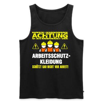 Arbeitsschutzkleidung - Männer Premium Bio Tank Top - Schwarz - Vorne - AI Model Male 178 light (178cm)