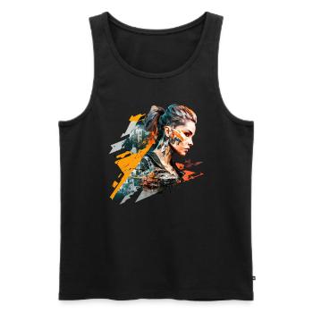 Cyber Punk No108 - Männer Premium Bio Tank Top - Schwarz - Vorne - AI Model Male 178 light (178cm)