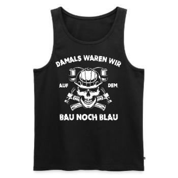 Auf dem Bau noch blau - Männer Premium Bio Tank Top - Schwarz - Vorne - Michal (187cm)