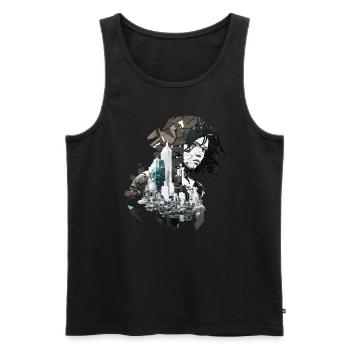 Anime No25 - Männer Premium Bio Tank Top - Schwarz - Vorne - AI Model Male 178 light (178cm)