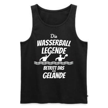 Wasserballer und Wassersport Spruch - Männer Premium Bio Tank Top - Schwarz - Vorne - Michal (187cm)