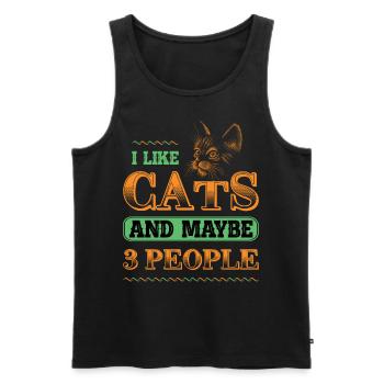 I like cats lustiger Spruch lustige Sprüche - Men's Premium Organic Tank Top - black - Front - Michal (187cm)