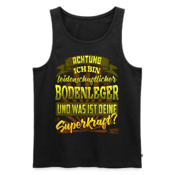 Bodenleger und was ist deine Superkraft - Männer Premium Bio Tank Top - Schwarz - Vorne - Michal (187cm)