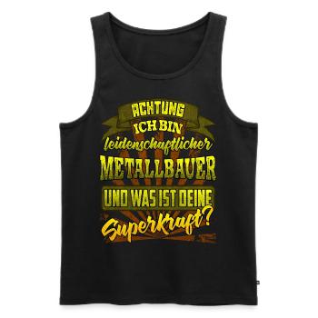 Metallbauer und was ist deine Superkraft - Männer Premium Bio Tank Top - Schwarz - Vorne - Michal (187cm)