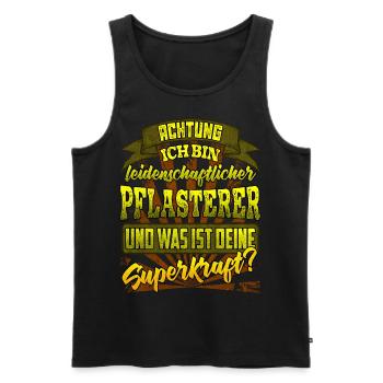 Pflasterer und was ist deine Superkraft - Männer Premium Bio Tank Top - Schwarz - Vorne - Michal (187cm)