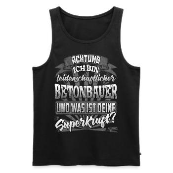 Betonbauer und was ist deine Superkraft - Männer Premium Bio Tank Top - Schwarz - Vorne - Michal (187cm)
