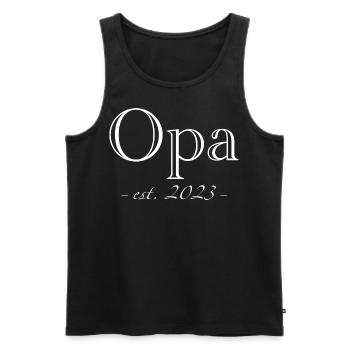 Opa Enkel 2023 Kind Geburt Enkelkind Grandpa est - Männer Premium Bio Tank Top - Schwarz - Vorne - Michal (187cm)