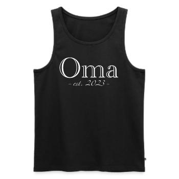 Oma 2023 Enkel Geburt Grandmother Grandma Kind - Männer Premium Bio Tank Top - Schwarz - Vorne - Michal (187cm)