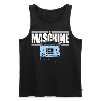 W50 - The Machine - Men's Premium Organic Tank Top - black - Front - Michal (187cm)