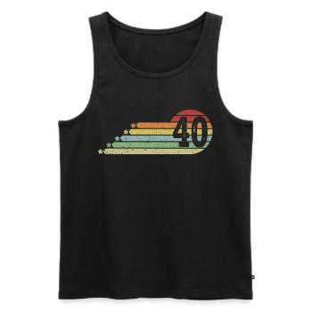 40. Geburtstag Retro Vintage 40 Jahre Männer - Männer Premium Bio Tank Top - Schwarz - Vorne - Michal (187cm)