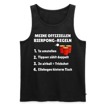 Offiziellen Bierpong Regeln Partyshirt biertrinker - Männer Premium Bio Tank Top - Schwarz - Vorne - AI Model Male 178 light (178cm)