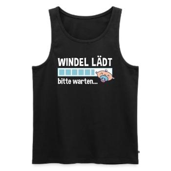 Windel lädt bitte warten Ladebalken Baby Spruch - Männer Premium Bio Tank Top - Schwarz - Vorne - Michal (187cm)