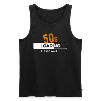 50e anniversaire Cinquante ans 50s Chargement Bar Gaming - Débardeur bio Premium Homme - noir - Devant - AI Model Male 178 light (178cm)