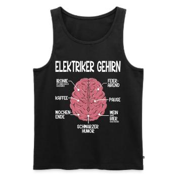 Elektriker Gehirn Spruch - Elektriker Geschenkidee - Männer Premium Bio Tank Top - Schwarz - Vorne - Michal (187cm)