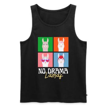 No Drama Lama - Men's Premium Organic Tank Top - black - Front - Michal (187cm)