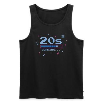 20th Birthday Twenty Years 20s Loading Bar Gaming - Men's Premium Organic Tank Top - black - Front - AI Model Male 178 light (178cm)
