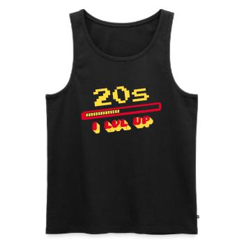 20th Birthday 20s Twenty Years Loading Bar Gaming - Men's Premium Organic Tank Top - black - Front - AI Model Male 178 light (178cm)