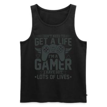 Gamer gaming gaming computer game controller - Men's Premium Organic Tank Top - black - Front - AI Model Male 178 light (178cm)