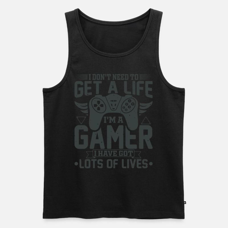 Gamer gaming zocken Computerspiel Controller - Männer Premium Bio Tank Top - Schwarz