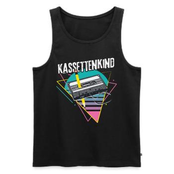 Kassettenkind 80er Jahre Musik Kassette Mixtape - Männer Premium Bio Tank Top - Schwarz - Vorne - Michal (187cm)